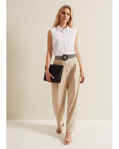 Phase Eight 's Addison Pleat Front Trouser - Natural