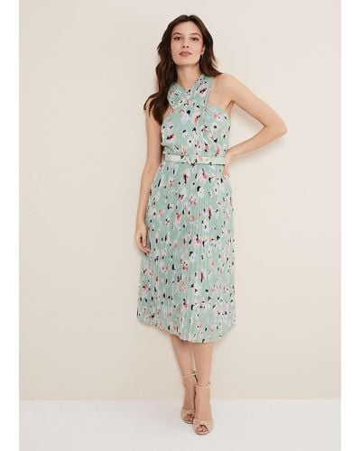 Phase Eight 's Portia Print Pleated Dress - Multicolour