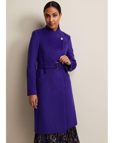 Phase Eight 's Petite Susanna Wool Smart Coat - Purple