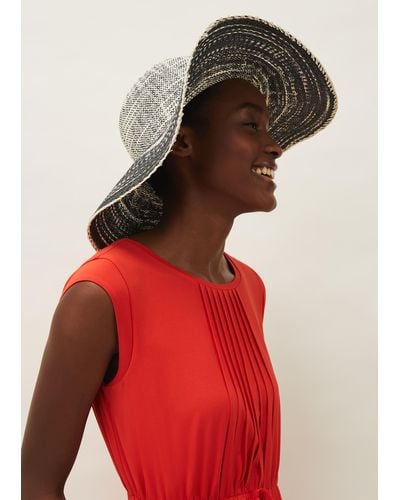 Phase Eight 's Tali Black And White Straw Hat - Multicolour