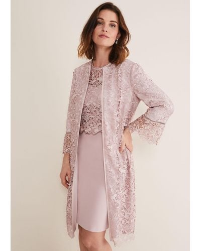 Phase Eight 's Isabella Lace Coat - Pink