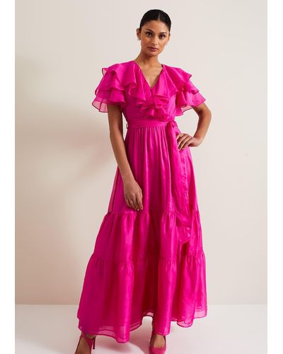 Phase Eight 's Mabelle Organza Maxi Dress - Pink