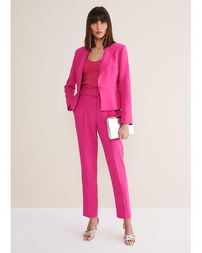 Phase Eight 's Adria Belted Cigarette Trousers - Pink