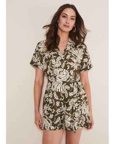 Phase Eight 's Rosalia Printed Playsuit - Brown