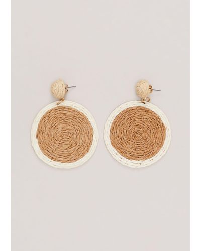 Phase Eight 's Raffia Oversized Circular Earring - Natural