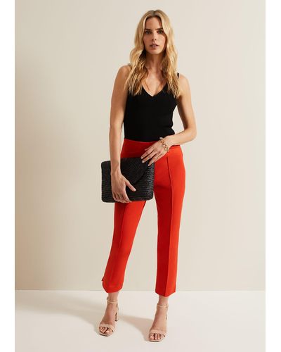 Phase Eight 's Miah Stretch Capri Trousers - Red