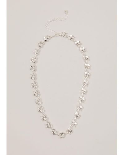 Phase Eight 's Silver Plated Stone Cluster Necklace - White