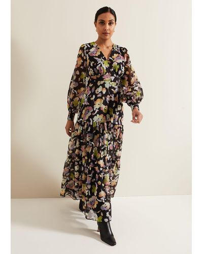Phase Eight 's Petite Sandra Floral Maxi Dress - Natural