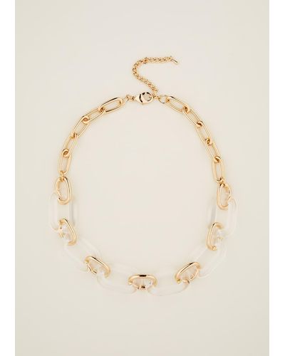 Phase Eight 's Resin Link Chain Necklace - Natural