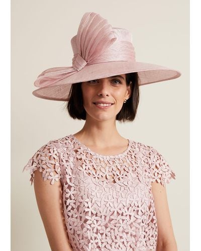 Phase Eight 's Pleat Bow Hat - Pink