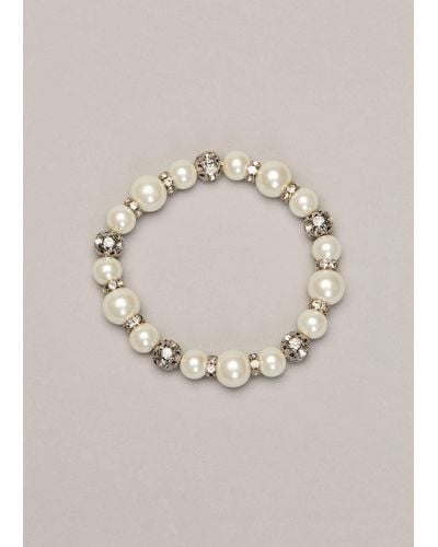 Phase Eight 's Parma Pearl And Crystal Bracelet - Natural