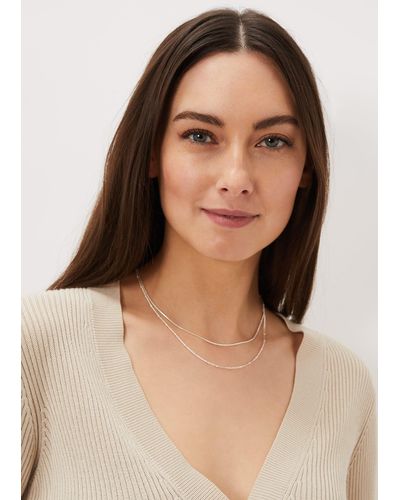 Phase Eight 's Delicate Two Layer Short Necklace - Metallic