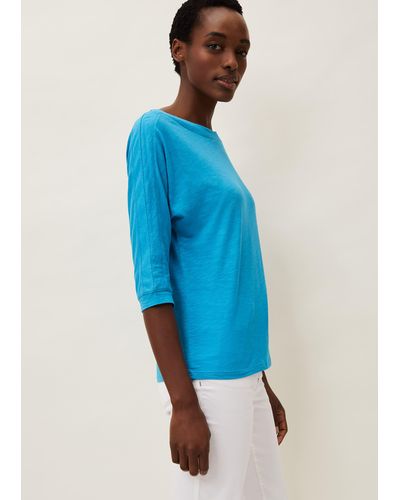 Phase Eight 's Belle Round Neck Top - Blue