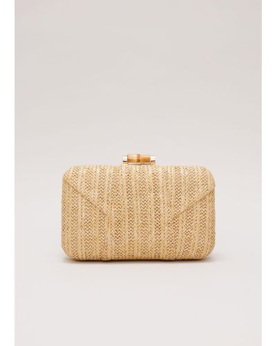 Phase Eight 's Stuctured Raffia Clutch Bag - Natural