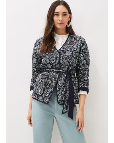 Phase Eight 's Polly Paisley Reversible Quilted Jacket - Grey