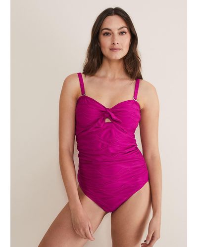 Phase Eight 's Claudia Textured Swimsuit - Pink