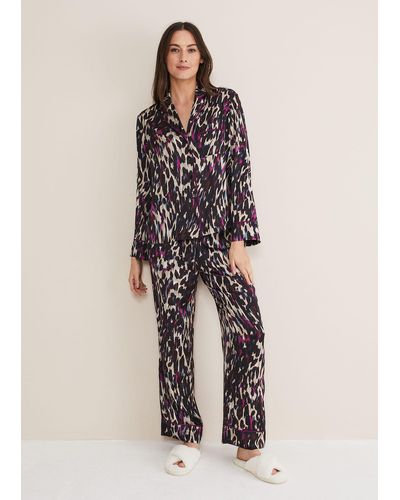 Phase Eight 's Millicent Leopard Print Pyjama Set - Natural