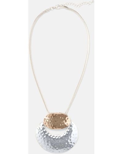 Phase Eight 's Pippa Hammered Circle Pendant Necklace - White