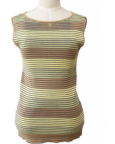 Chanel 1998 Spring Knitted Striped Top #40 - Green