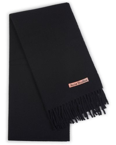 Acne Studios Unisex Knitted Scarf - Black