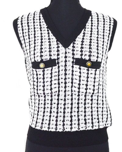 Chanel 1997 Interlocking V-neck Vest #42 - Black