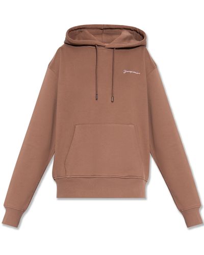Jacquemus Hoodie With Logo - Natural