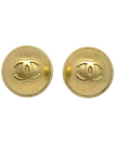 Chanel 1995 Gold Rope Edge Earrings 95p - Metallic