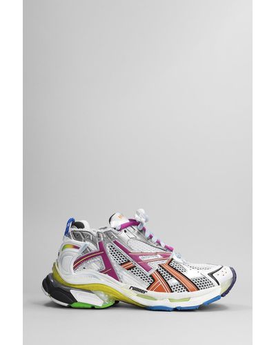 Balenciaga Runner Mesh And Faux-leather Low-top Trainers - Metallic