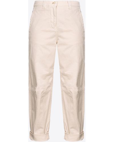 Pinko Cavalry Fabric Carrot Trousers - Natural