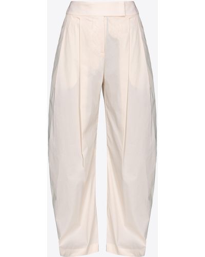 Pinko Wide-leg Technical Poplin Trousers - White