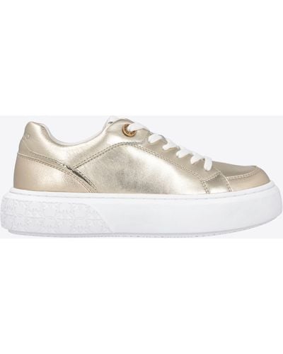 Pinko Laminated Sneakers - White