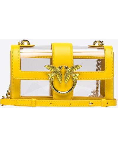 Pinko Mini Love Bag One Light Transparent In Galleria - Yellow