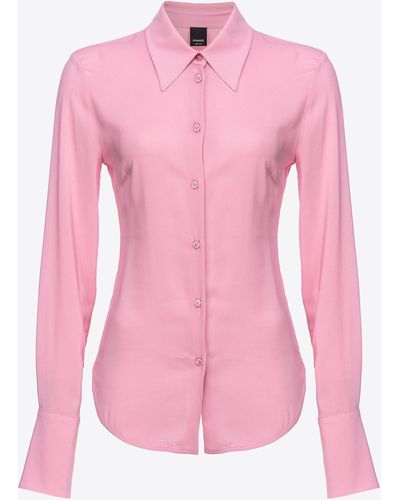 Pinko Stretch Georgette Shirt - Pink