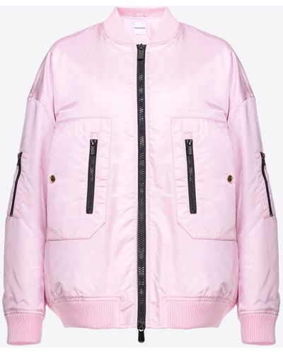 Pinko Technical Satin Bomber Jacket - Pink