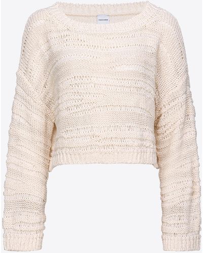 Pinko Short Cotton-blend Sweater - Natural
