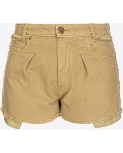 Pinko Cotton Bull Shorts - Yellow