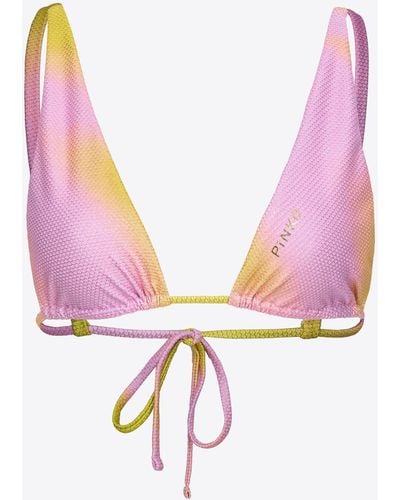 Pinko Triangle Bikini Top With Fade Effect - Pink