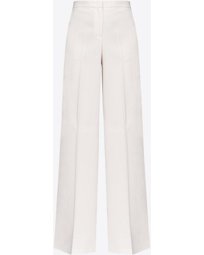 Pinko Palazzo Pants In Stretch Crepe - White
