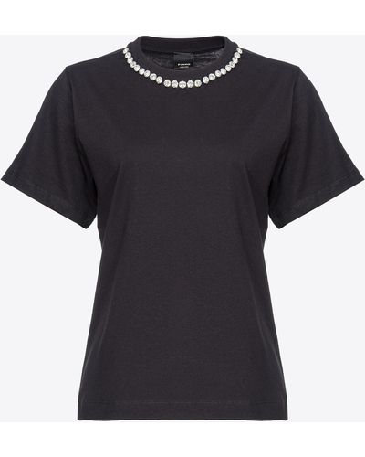 Pinko T-shirt con ricamo shiny - Nero