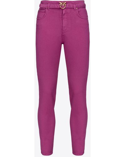 Pinko Coloured Stretch Bull Denim Skinny Jeans - Pink