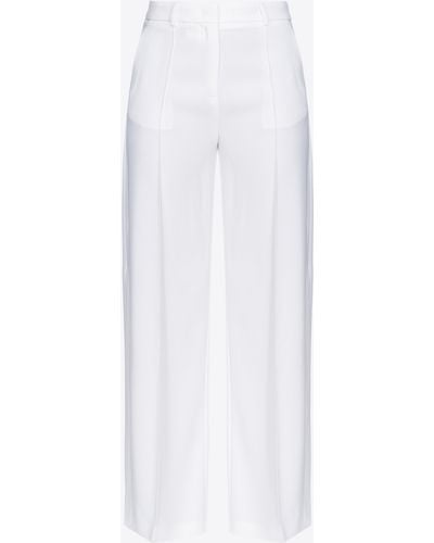 Pinko Wide-leg Pants With Side Slit - White