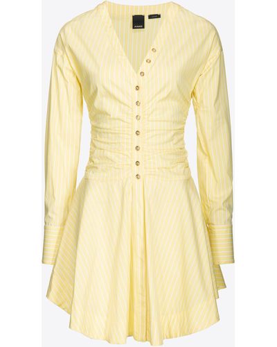 Pinko Vertical-striped Shirt Dress - Yellow