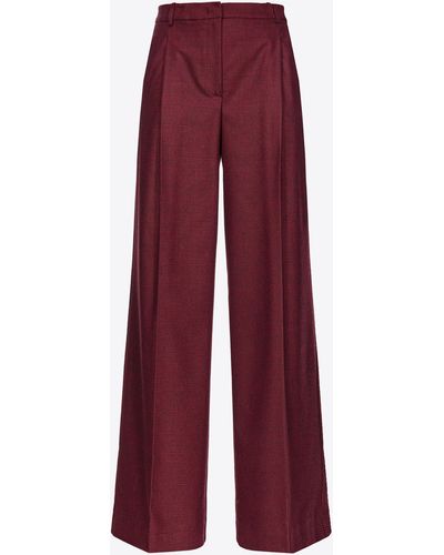 Pinko Pantaloni palazzo flanella Principe di Galles - Rosso