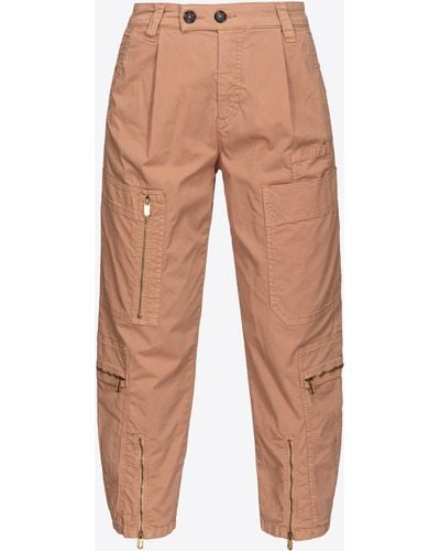 Pinko Multi-pocket Pants In Stretch Tricotine - Orange