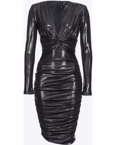 Pinko Laminated Jersey Calf-length Dress - Black