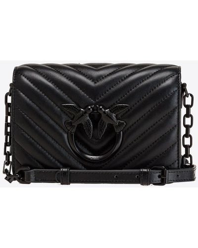 Pinko Mini Love Bag Click Chevron Color Block - Black