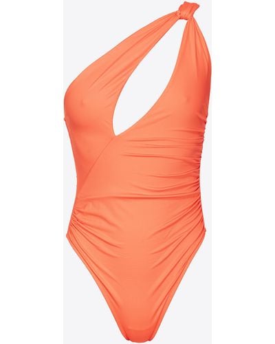 Pinko One-shoulder One-piece Swimsuit - Orange