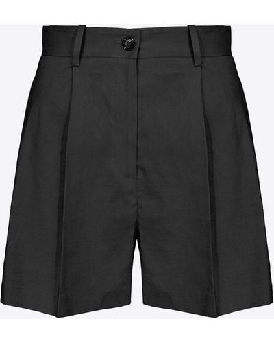 Pinko Shorts tailored in lino - Nero