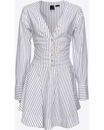 Pinko Vertical-striped Shirt Dress - White