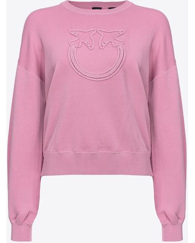 Pinko Sweater With Love Birds Appliqué - Pink